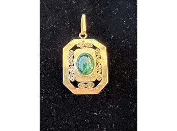 18 Kt Gold With Cabochon Emerald