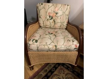 Fruitwood Trimmed, Cane Webbed, Open Mesh Pattern Club Chair