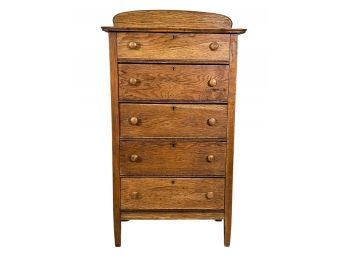 Antique Five Drawer Oak Dresser
