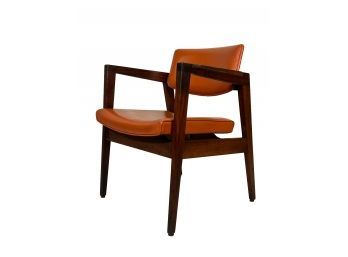 Mid-Century Modern American Walnut Orange Side Chair