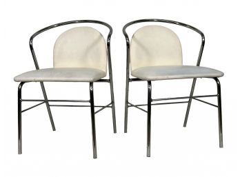 White And Chrome Thonet Chairs