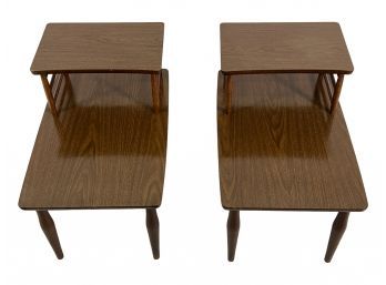 Mid Century Modern Pair Baumritter Side Tables