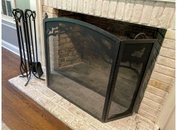 Fire Screen And Tools