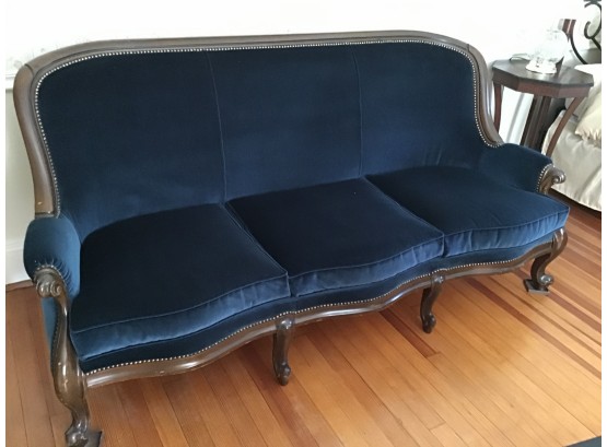 Early Blue Cushioned Setae Sofa