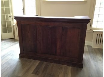 Early Oak Reception Desk Converted From Bar
