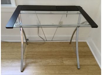 Small Glass Top Desk With Right Hand Book Lift