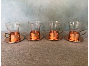 Tayee Solid Copper Tea Cup And Saucer Set Made In Taiwan