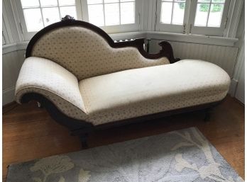 Cream Floral Chaise Lounge