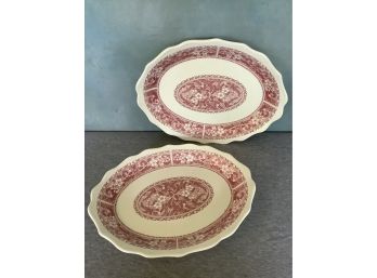 Syracuse China Red And White Platters