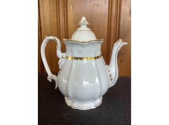 White And Gold Trimmed Tea Pot #7