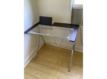 Small Glass Top Desk With Left Hand Book Lift