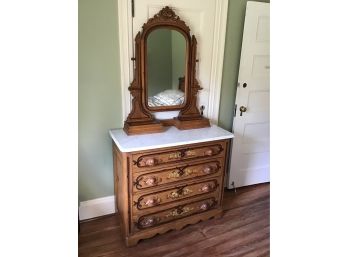 Early Chest With Mirror And Marbled Top