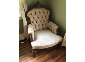 Tufted Cream Cushioned Arm Chair