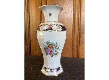 White And Navy Floral Vase