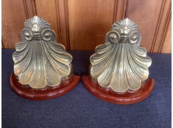 Brass Scalloped Bookends