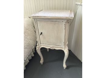 Footed White Nightstand