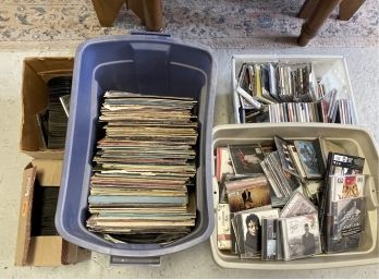 A Large Collection Of Records & CDs