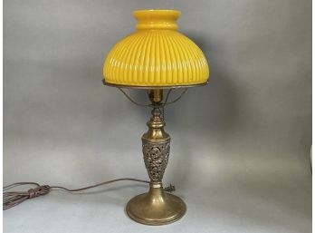 Antique 1890-1900 Victorian American Gas Portable Table Lamp, Electrified