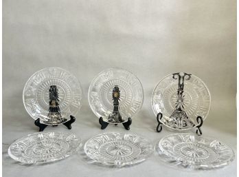 Six Waterford Blown Crystal Millenium Acent 8 Inch Plates