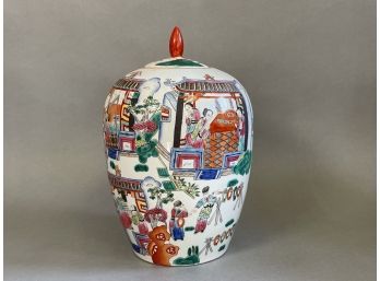 A Large Antique Asian Familee Rose Enameled Porcelain Vase, 1 Of 2