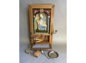 Antique 1910 Religious Last Rights Shadow Box