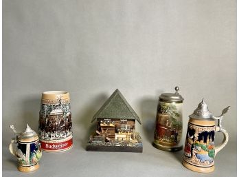 A Beautiful Collection German Steins & Music Box