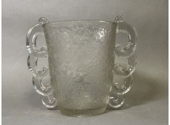 A Rare 1920s Pierre DAvesn Art Deco Blown Molded Glass Daum Nancy Vase