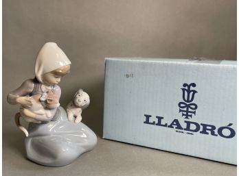 Lladro Little Friskies Porcelain Figurine In Original Box