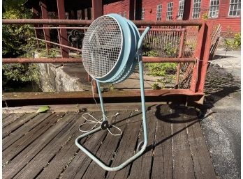 A Vintage Westinghouse Turquoise Floor Fan