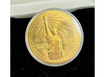Bicentennial  American Revolution Statue Of Liberty Medal In Case With COA