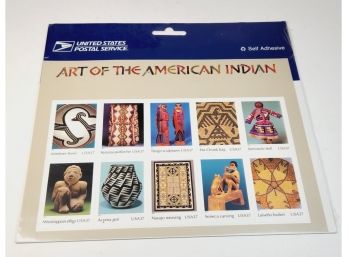 Art Of The American Indian Stamp Sheet Sealed 10 X 37 Cent Stamps