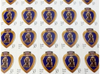 Purple Heart  Scott #3784A - Full Pane  Of 20 - 37 Cent Stamp Sheet SEALED