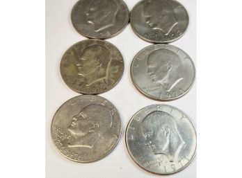 6 Eisenhower Dollars (2) 71, (2)72, (2)76