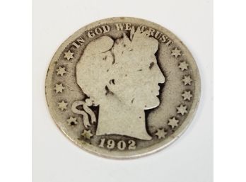 1902-S Barber Silver Half Dollar (better Year With San Francisco Mint Mark)