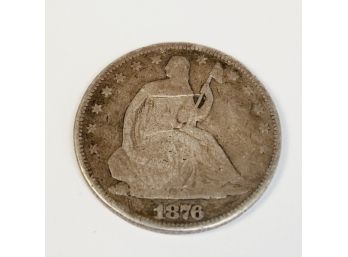 1876 Seated Liberty Silver  Half Dollar (with Scratches)