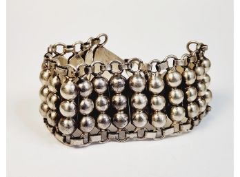 New Heavy Steering Silver Thick Ball Bracelet