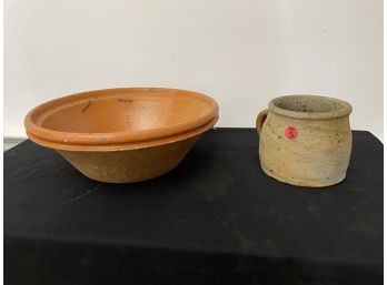 THREE PIECES OF FRENCH REDWARE