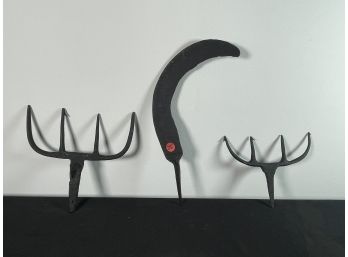 THREE WROUGHT IRON IMPLEMENTS