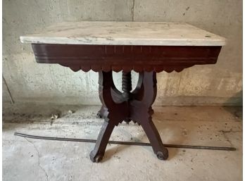 VICTORIAN MARBLE TOP LAMP TABLE
