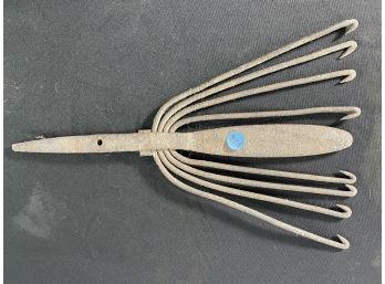 A WROUGHT IRON FISHING SPEARHEAD