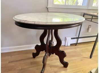 Italian Marble Top Oval Table