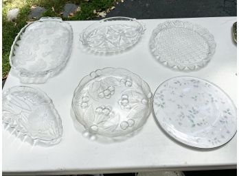 Group Of Various Glass Platters