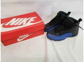 NIKE Air Jordan Black & Blue Youth Basketball Sneakers - Size 4Y With Original Box