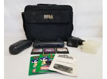 Sega Game Gear With Games And Carrying Case