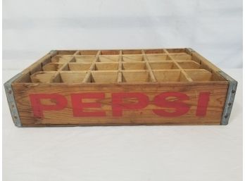 Vintage 1966 Pepsi Cola Wooden Crate 24 Bottle Carrier Windsor CT  #2
