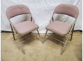 Pair Of Cosco Upholstered Folding Chairs