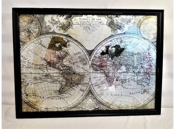 Framed  'lotter Mappe-monde' Print By Delisle Guillaume