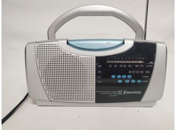 Vintage Emerson Instant Weather / TV Sound / AM FM Portable Radio - Model RP6247