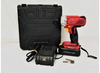 Chicago Electric 18V Cordless Impact Driver 1/4' Inch Hex Chuck With Case/battery