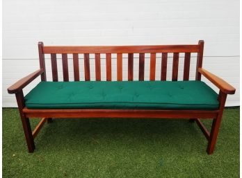 Vintage Wooden Entry Way Bench With Seat Cushion